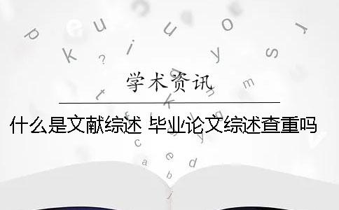 什么是文献综述 毕业论文综述查重吗 毕业论文文献综述写什么