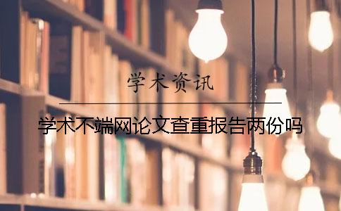 学术不端网论文查重报告两份吗