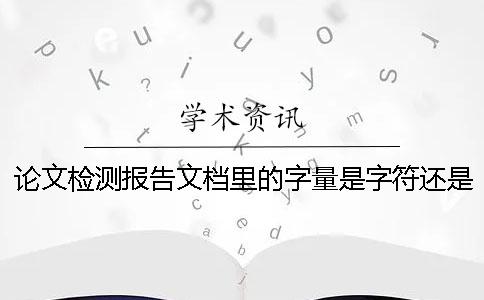 论文检测报告文档里的字量是字符还是字量