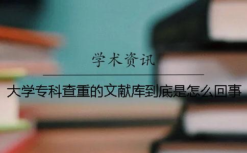 大学专科查重的文献库到底是怎么回事