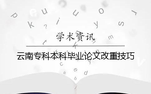 云南专科本科毕业论文改重技巧