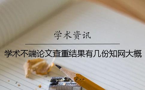 学术不端论文查重结果有几份？知网大概多久出论文查重结果？