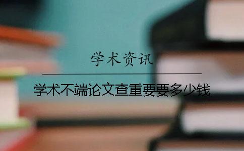 学术不端论文查重要要多少钱