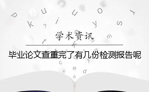 毕业论文查重完了有几份检测报告呢