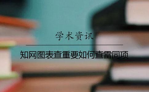 知网图表查重要如何查雷同项