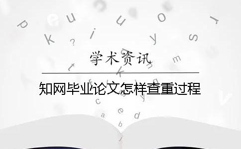 知网毕业论文怎样查重过程